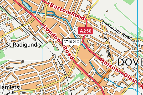 CT16 2LQ map - OS VectorMap District (Ordnance Survey)