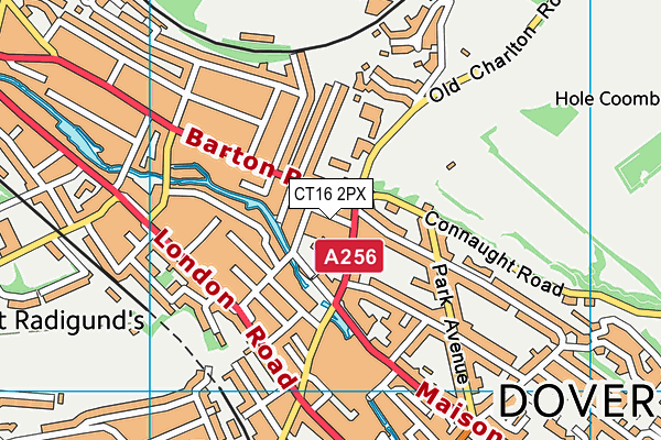 CT16 2PX map - OS VectorMap District (Ordnance Survey)