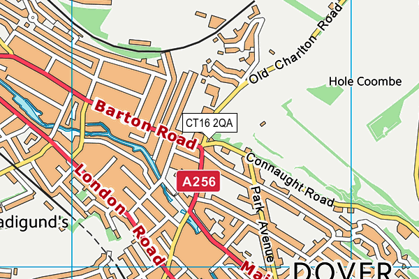 CT16 2QA map - OS VectorMap District (Ordnance Survey)