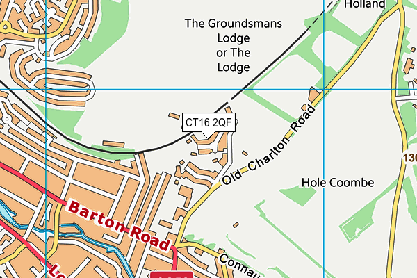 CT16 2QF map - OS VectorMap District (Ordnance Survey)