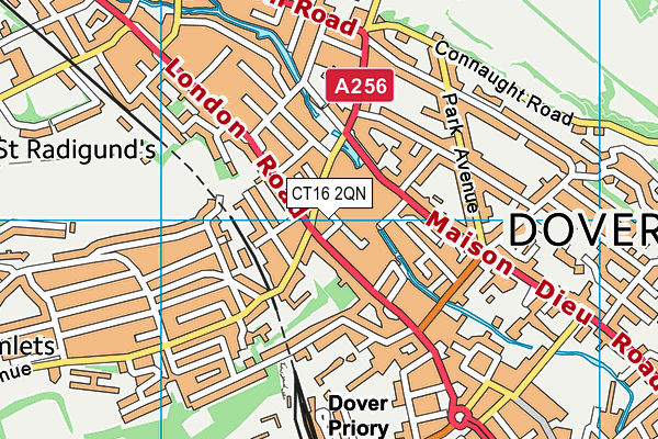 CT16 2QN map - OS VectorMap District (Ordnance Survey)