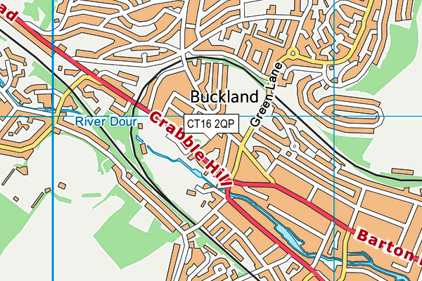 CT16 2QP map - OS VectorMap District (Ordnance Survey)