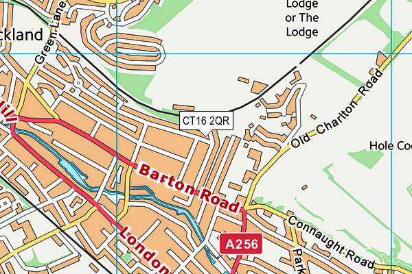 CT16 2QR map - OS VectorMap District (Ordnance Survey)