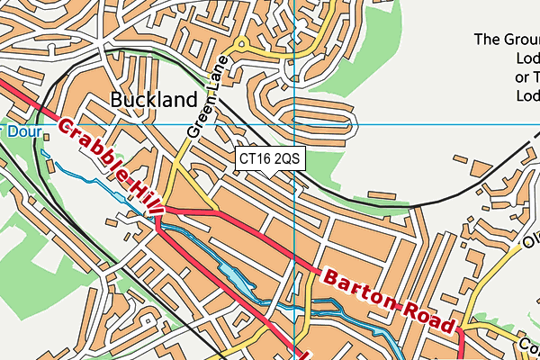 CT16 2QS map - OS VectorMap District (Ordnance Survey)