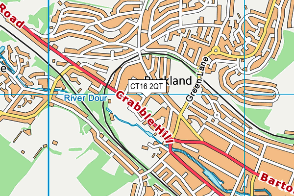 CT16 2QT map - OS VectorMap District (Ordnance Survey)