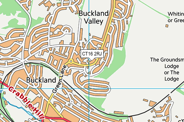 CT16 2RJ map - OS VectorMap District (Ordnance Survey)