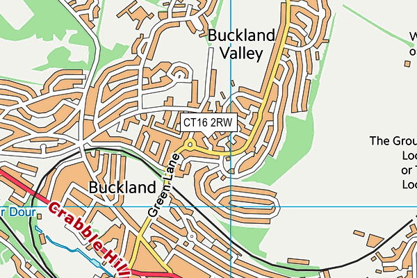 CT16 2RW map - OS VectorMap District (Ordnance Survey)