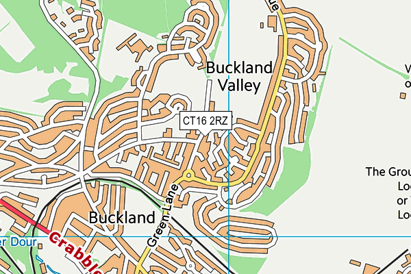 CT16 2RZ map - OS VectorMap District (Ordnance Survey)