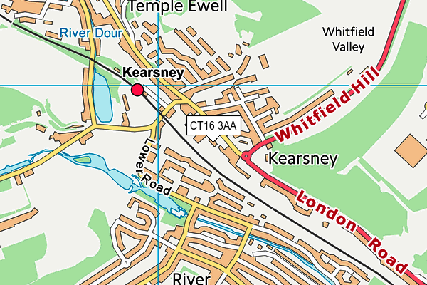 CT16 3AA map - OS VectorMap District (Ordnance Survey)