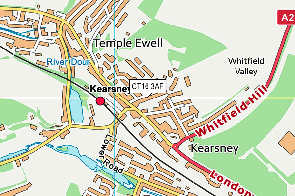 CT16 3AF map - OS VectorMap District (Ordnance Survey)