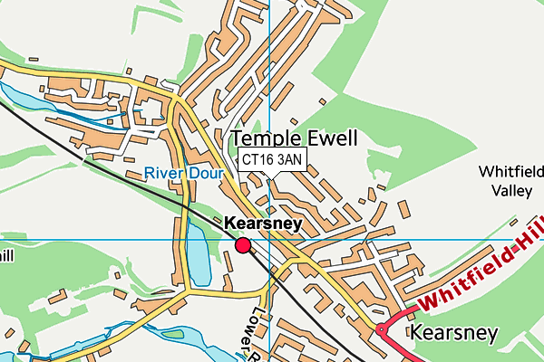 CT16 3AN map - OS VectorMap District (Ordnance Survey)