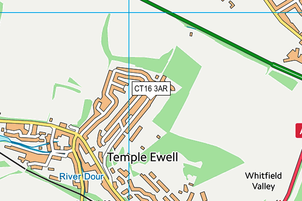 CT16 3AR map - OS VectorMap District (Ordnance Survey)