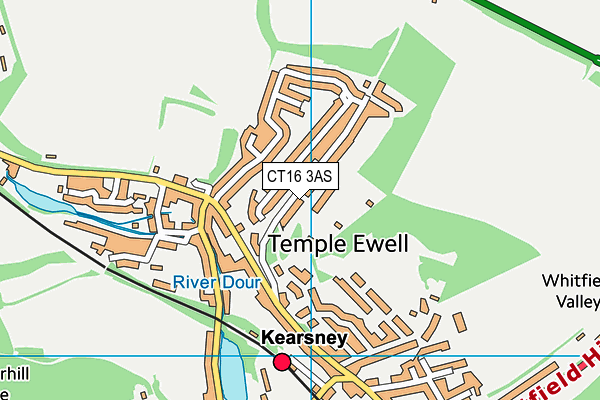 CT16 3AS map - OS VectorMap District (Ordnance Survey)