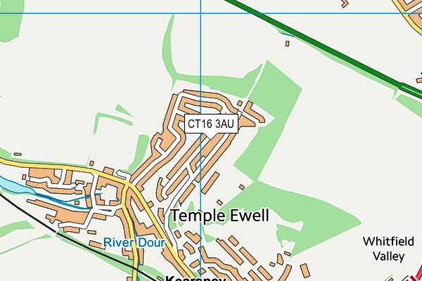 CT16 3AU map - OS VectorMap District (Ordnance Survey)