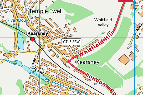 CT16 3BW map - OS VectorMap District (Ordnance Survey)