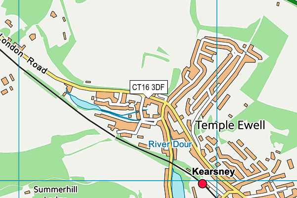 Temple Ewell Village Hall map (CT16 3DF) - OS VectorMap District (Ordnance Survey)