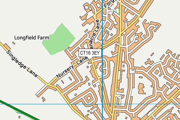 CT16 3EY map - OS VectorMap District (Ordnance Survey)