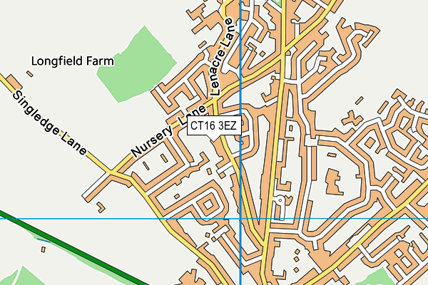 CT16 3EZ map - OS VectorMap District (Ordnance Survey)