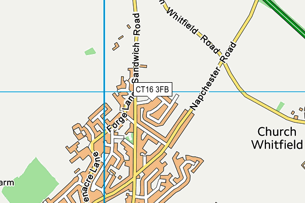 CT16 3FB map - OS VectorMap District (Ordnance Survey)