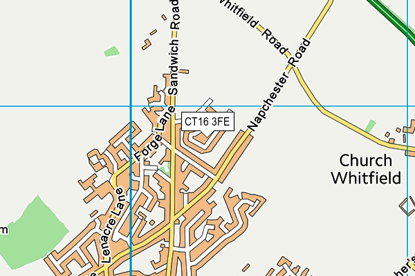 CT16 3FE map - OS VectorMap District (Ordnance Survey)