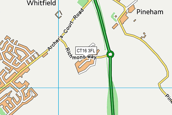 CT16 3FL map - OS VectorMap District (Ordnance Survey)