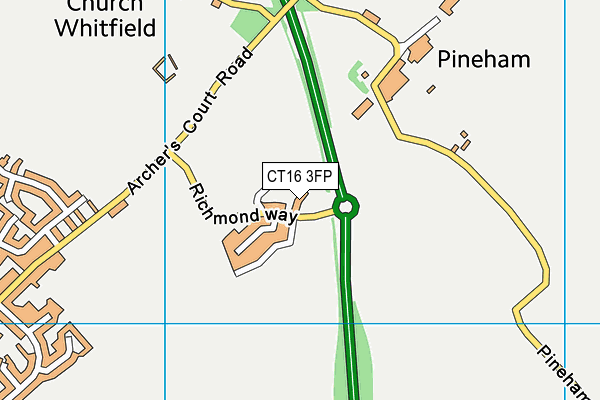 CT16 3FP map - OS VectorMap District (Ordnance Survey)