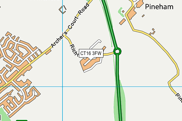 CT16 3FW map - OS VectorMap District (Ordnance Survey)