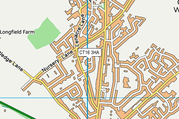 CT16 3HA map - OS VectorMap District (Ordnance Survey)