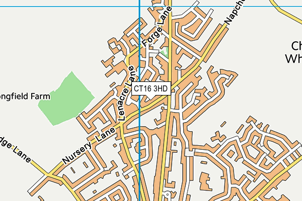 CT16 3HD map - OS VectorMap District (Ordnance Survey)