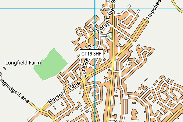 CT16 3HF map - OS VectorMap District (Ordnance Survey)