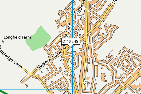 CT16 3HG map - OS VectorMap District (Ordnance Survey)