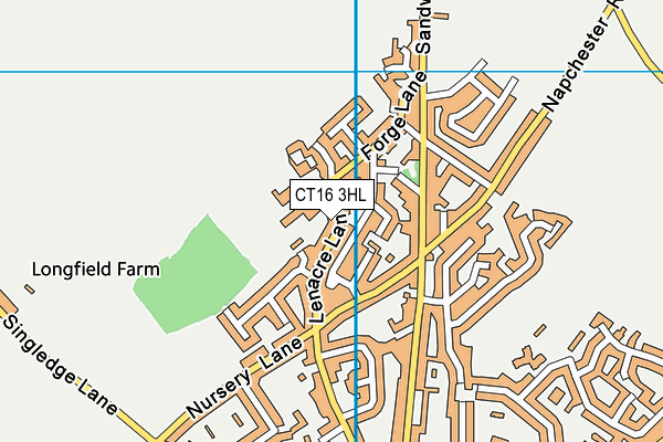 CT16 3HL map - OS VectorMap District (Ordnance Survey)