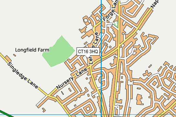 CT16 3HQ map - OS VectorMap District (Ordnance Survey)