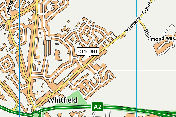 CT16 3HT map - OS VectorMap District (Ordnance Survey)