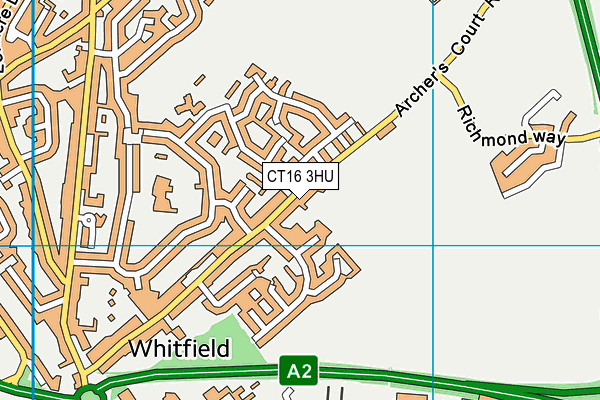 CT16 3HU map - OS VectorMap District (Ordnance Survey)