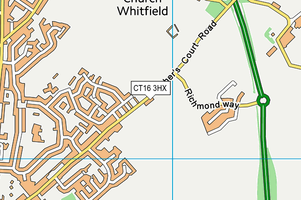 CT16 3HX map - OS VectorMap District (Ordnance Survey)