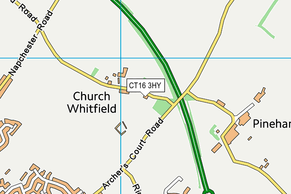 CT16 3HY map - OS VectorMap District (Ordnance Survey)