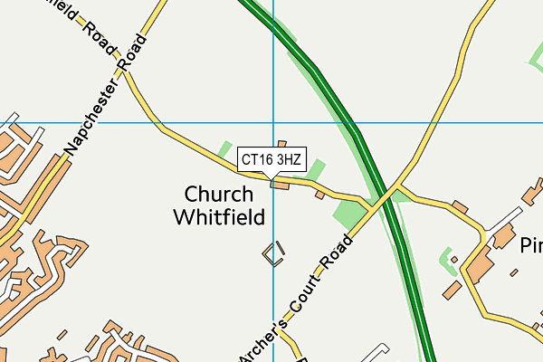 CT16 3HZ map - OS VectorMap District (Ordnance Survey)