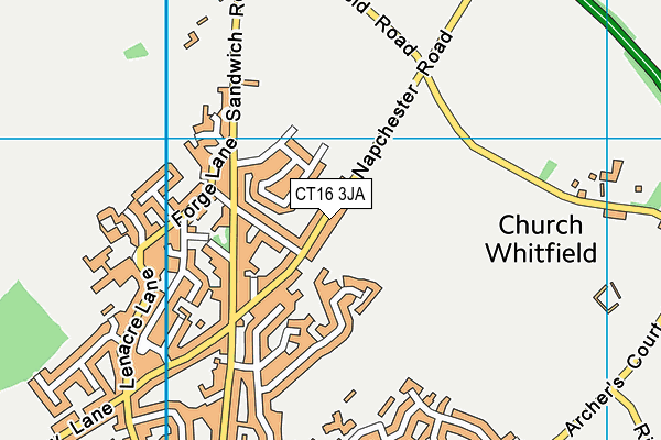 CT16 3JA map - OS VectorMap District (Ordnance Survey)