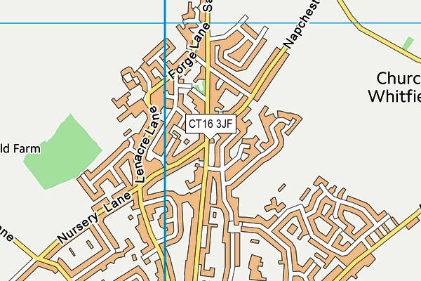 CT16 3JF map - OS VectorMap District (Ordnance Survey)