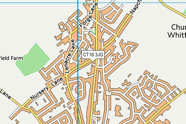 CT16 3JG map - OS VectorMap District (Ordnance Survey)