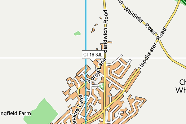CT16 3JL map - OS VectorMap District (Ordnance Survey)