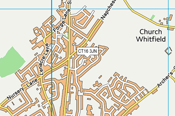 CT16 3JN map - OS VectorMap District (Ordnance Survey)