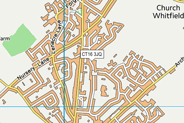 CT16 3JQ map - OS VectorMap District (Ordnance Survey)