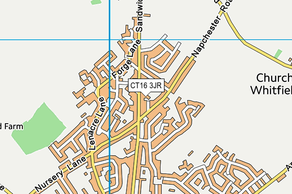 CT16 3JR map - OS VectorMap District (Ordnance Survey)