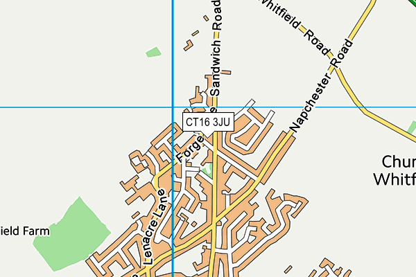 CT16 3JU map - OS VectorMap District (Ordnance Survey)