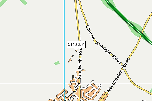 CT16 3JY map - OS VectorMap District (Ordnance Survey)