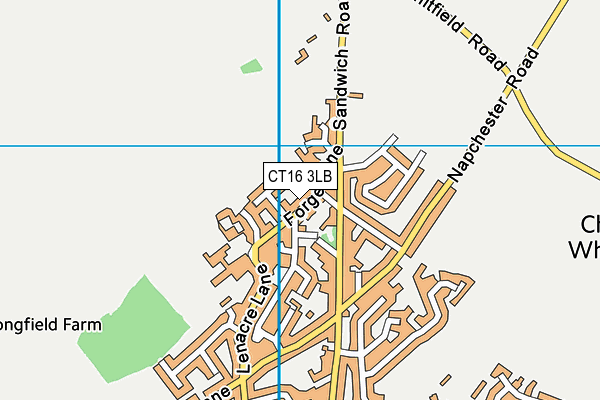 CT16 3LB map - OS VectorMap District (Ordnance Survey)