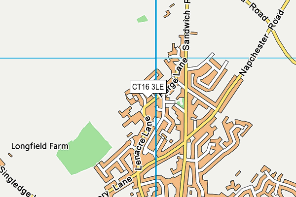 CT16 3LE map - OS VectorMap District (Ordnance Survey)
