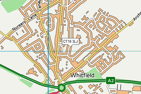 Whitfield Aspen School map (CT16 3LJ) - OS VectorMap District (Ordnance Survey)